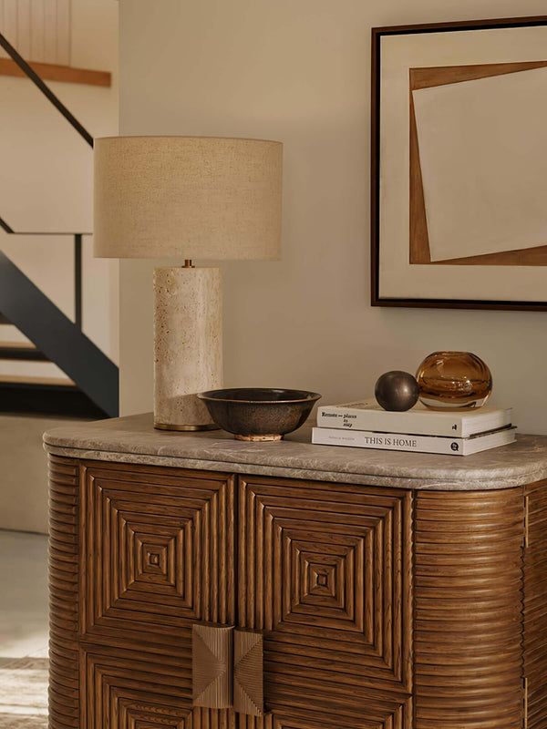 Aria Table Lamp – Unique Travertine Texture & Low-Key Elegant Design | Alsolight