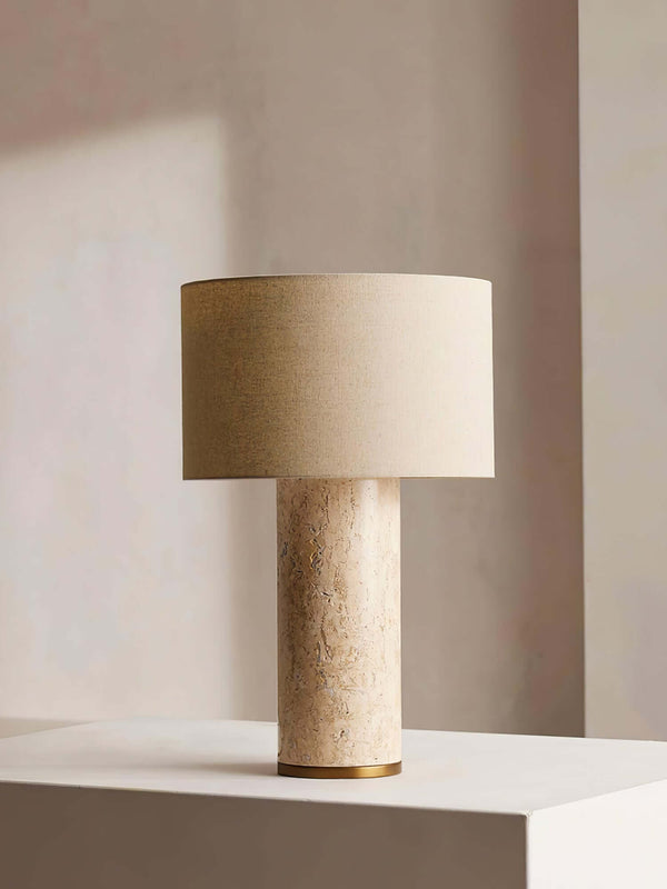 Aria Table Lamp – Unique Travertine Texture & Low-Key Elegant Design | Alsolight
