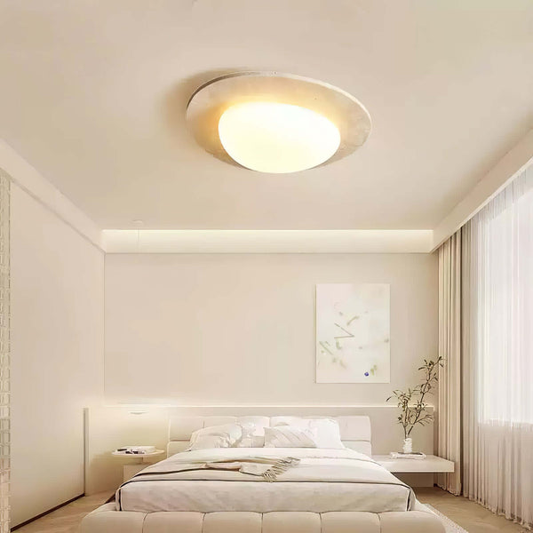 Aurora Ceiling Light – Natural Stone Japanese Minimalist Bedroom Decor | Alsolight