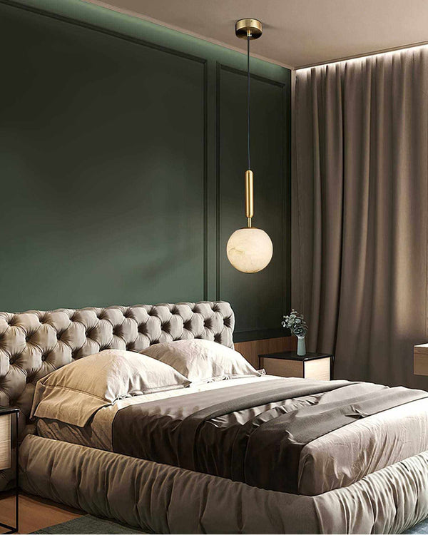 Bosso Alabaster Modern Pendant Lamp – Elegant Brass Lighting | Alsolight