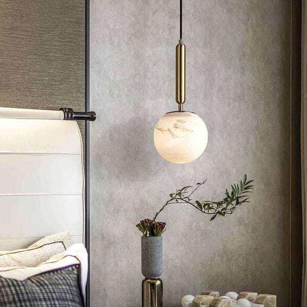 Bosso Alabaster Modern Pendant Lamp – Elegant Brass Lighting | Alsolight