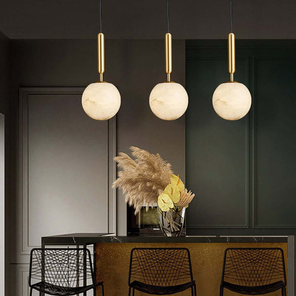 Bosso Alabaster Modern Pendant Lamp – Elegant Brass Lighting | Alsolight