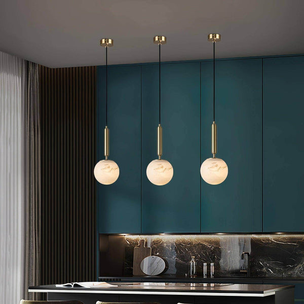 Bosso Alabaster Modern Pendant Lamp – Elegant Brass Lighting | Alsolight