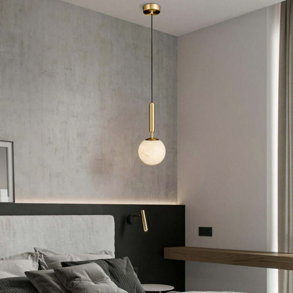 Bosso Alabaster Modern Pendant Lamp – Elegant Brass Lighting | Alsolight