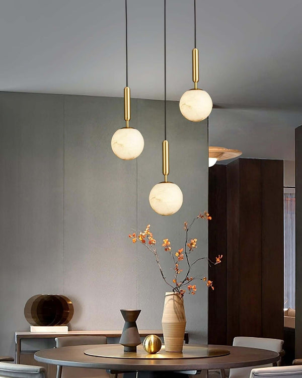 Bosso Alabaster Modern Pendant Lamp – Elegant Brass Lighting | Alsolight