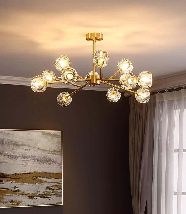 Boule Chandelier – Handcrafted Brass & Crystal Modern Pendant Light | Alsolight
