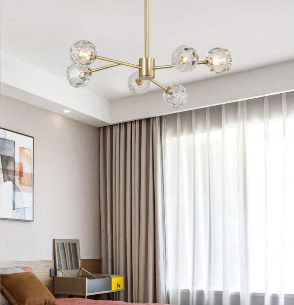 Boule Chandelier – Handcrafted Brass & Crystal Modern Pendant Light | Alsolight
