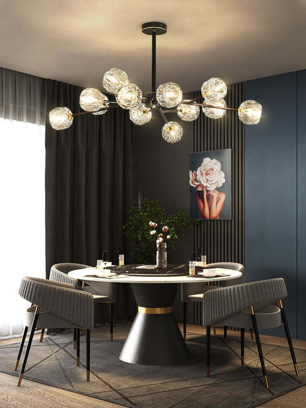 Boule Chandelier – Handcrafted Brass & Crystal Modern Pendant Light | Alsolight