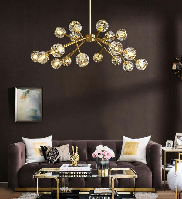 Boule Chandelier – Handcrafted Brass & Crystal Modern Pendant Light | Alsolight