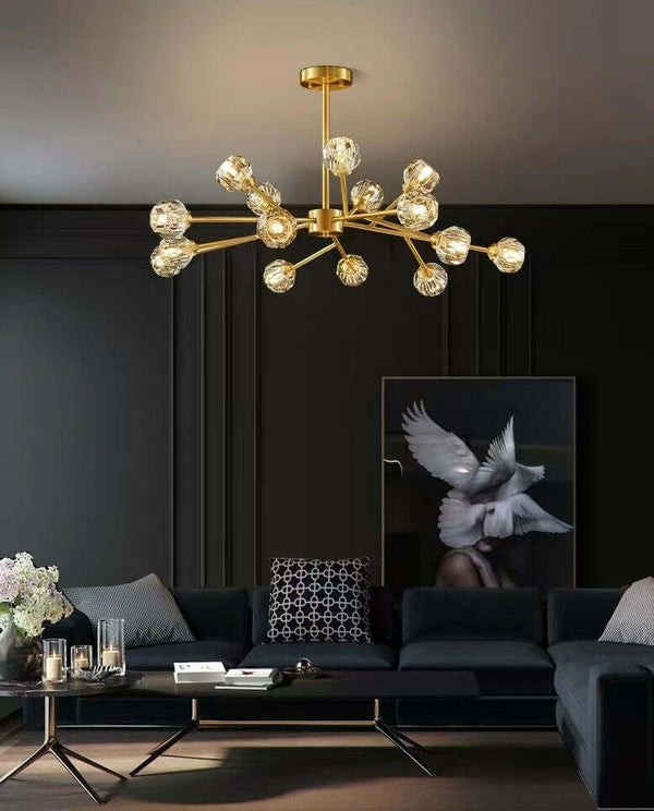 Boule Chandelier – Handcrafted Brass & Crystal Modern Pendant Light | Alsolight