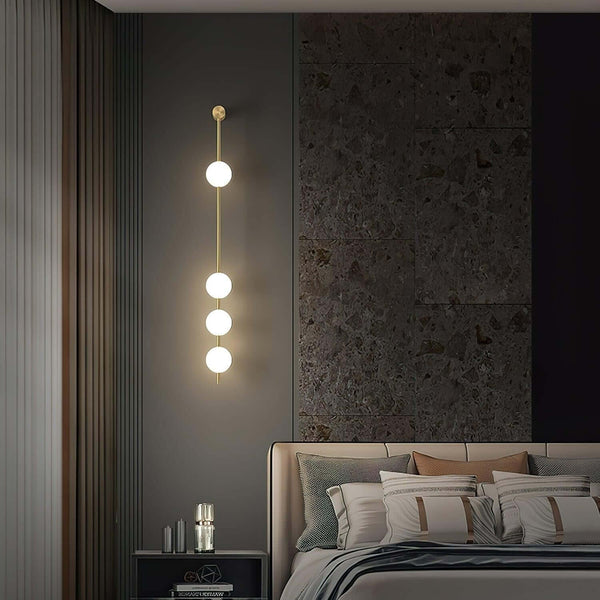 Caduta Wall Light – Elegant Spherical Glass & Gold Brass Wall Sconce | Alsolight