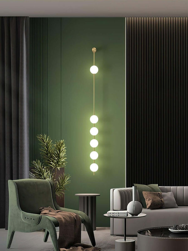 Caduta Wall Light – Elegant Spherical Glass & Gold Brass Wall Sconce | Alsolight