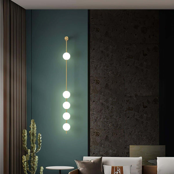 Caduta Wall Light – Elegant Spherical Glass & Gold Brass Wall Sconce | Alsolight