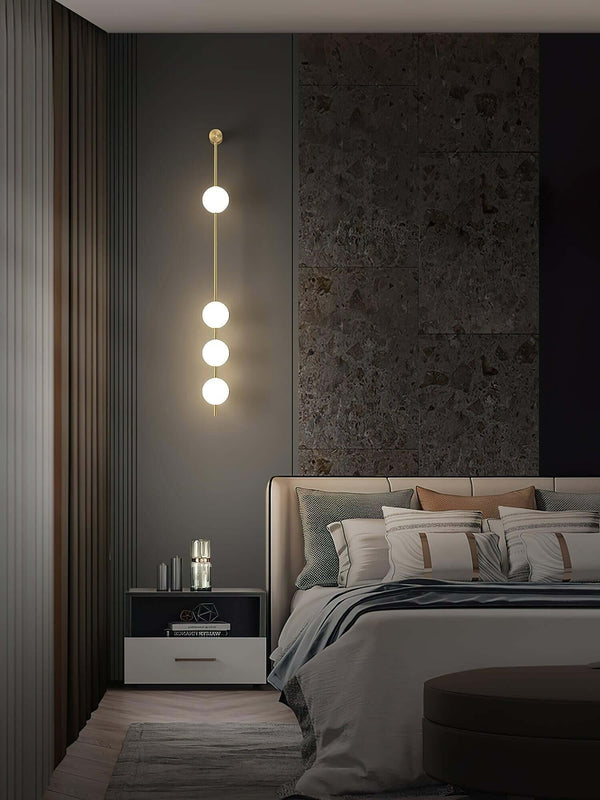 Caduta Wall Light – Elegant Spherical Glass & Gold Brass Wall Sconce | Alsolight