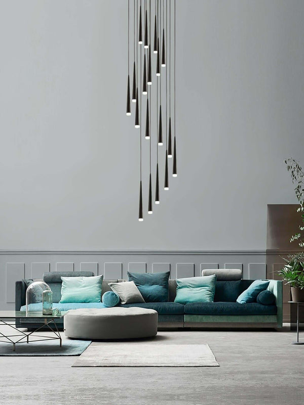 Canalis Chandelier – Modern Slender Cone Pendant Light, Customizable | Alsolight