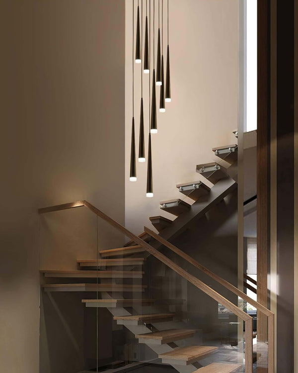 Canalis Chandelier – Modern Slender Cone Pendant Light, Customizable | Alsolight