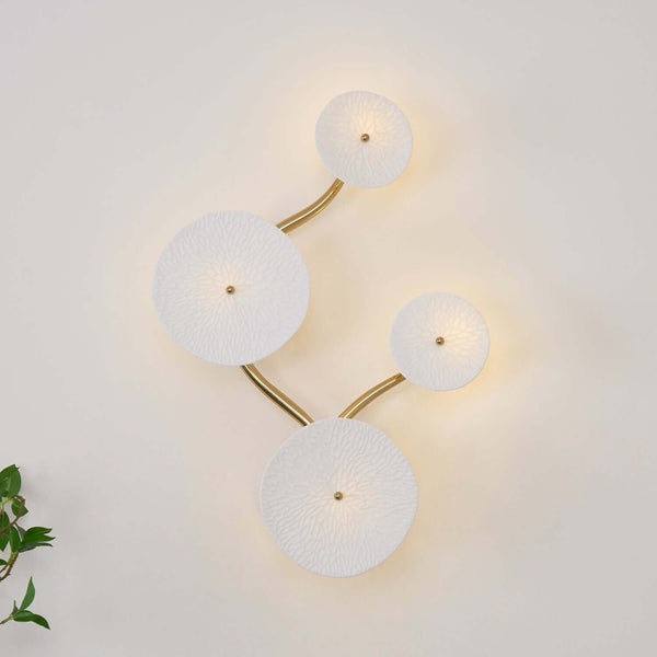 Ceramic Lotus Leaf Shape Wall Lamp – Elegant Caffa Wall Light | Alsolight