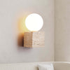 Cube Stone Table Lamp – Natural Yellow Travertine Living Room Decor | Alsolight