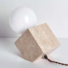 Cube Stone Table Lamp – Natural Yellow Travertine Living Room Decor | Alsolight
