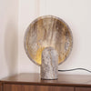 Eclipse Table Lamp – Travertine Stone Texture & Modern Design | Alsolight