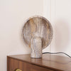 Eclipse Table Lamp – Travertine Stone Texture & Modern Design | Alsolight
