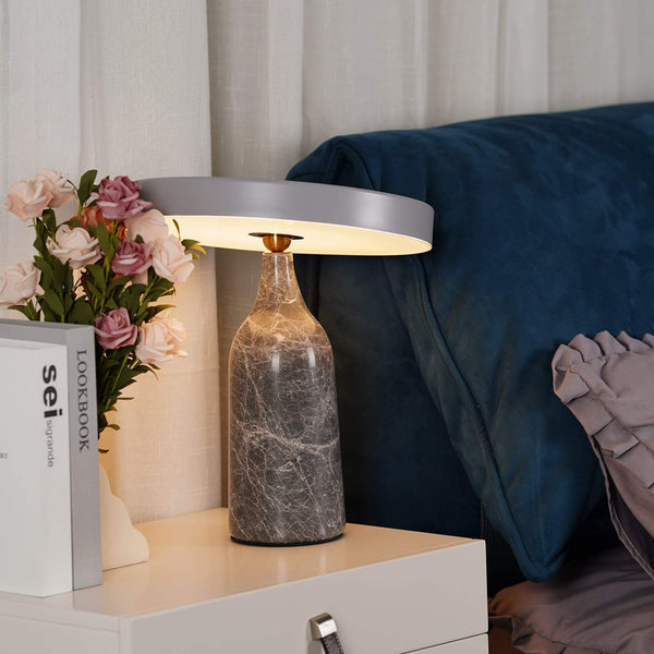 Eddy Table Lamp – Small Marble Bedroom Lamp, Smooth Touch & Adjustable | Alsolight