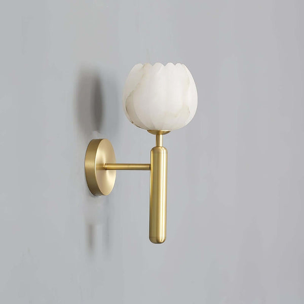 Fleur Wall Lamp – Elegant Flower-Shaped Alabaster Sconce in Brass | Alsolight