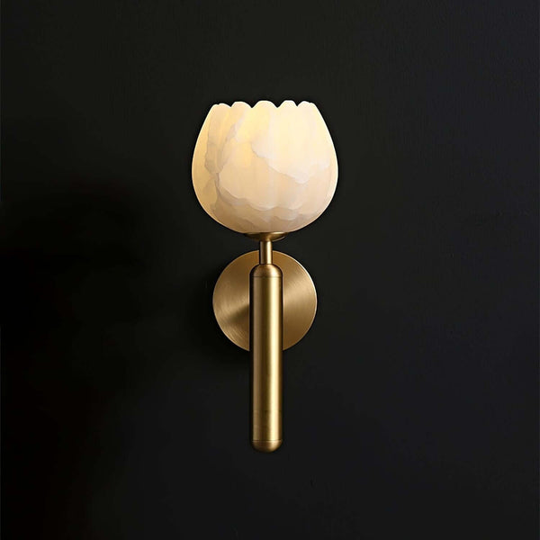 Fleur Wall Lamp – Elegant Flower-Shaped Alabaster Sconce in Brass | Alsolight