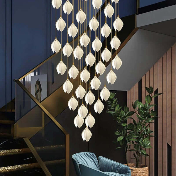 Germoglio Chandelier – Elegant Floral Pendant Light with Brass Accents | Alsolight