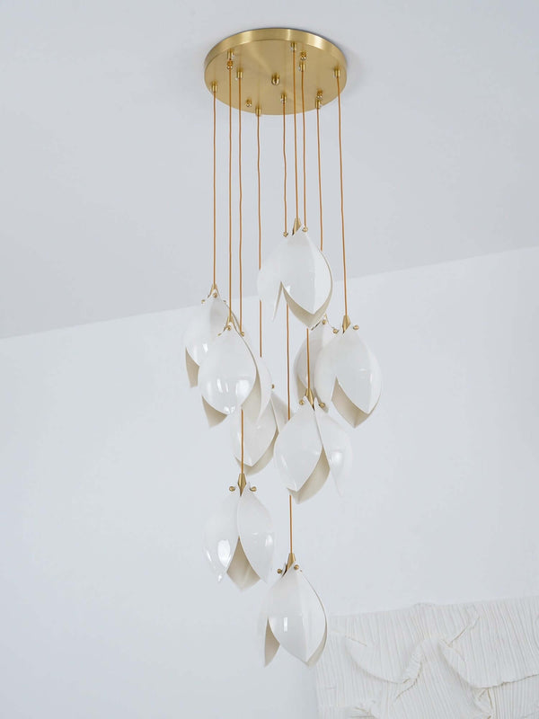 Germoglio Chandelier – Elegant Floral Pendant Light with Brass Accents | Alsolight