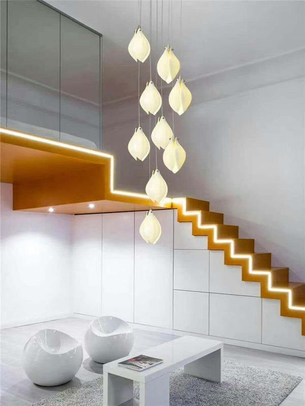 Germoglio Chandelier – Elegant Floral Pendant Light with Brass Accents | Alsolight