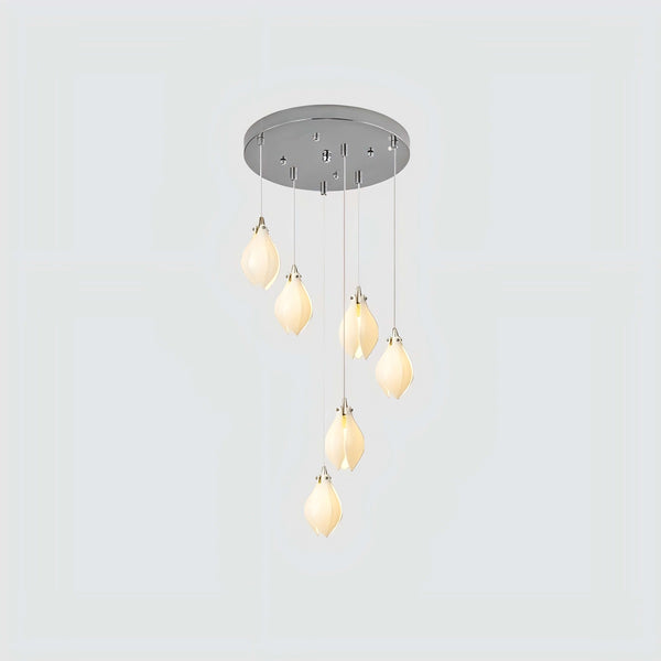 Germoglio Chandelier – Elegant Floral Pendant Light with Brass Accents | Alsolight