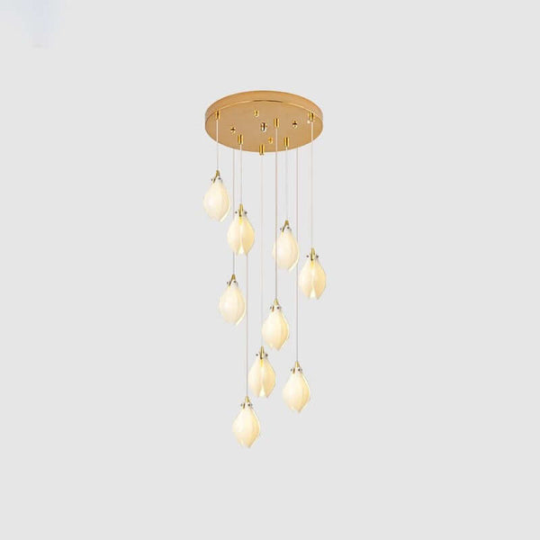 Germoglio Chandelier – Elegant Floral Pendant Light with Brass Accents | Alsolight