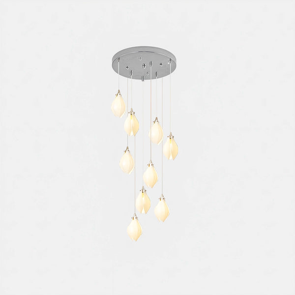 Germoglio Chandelier – Elegant Floral Pendant Light with Brass Accents | Alsolight