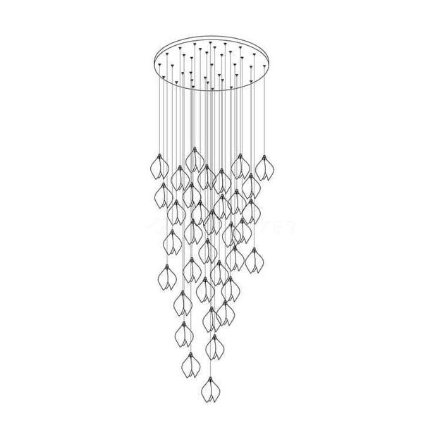 Germoglio Chandelier – Elegant Floral Pendant Light with Brass Accents | Alsolight