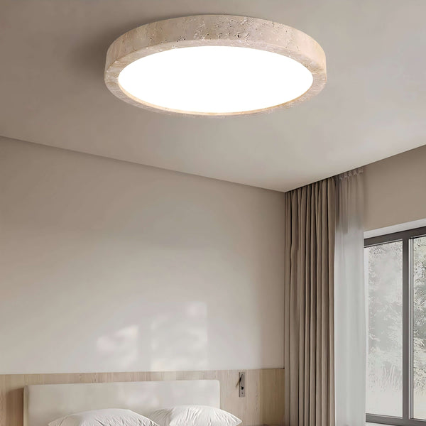 Horizon Round Ceiling Light – Yellow Travertine Elegance & Warm Glow | Alsolight