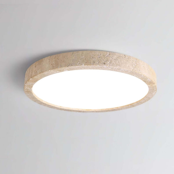 Horizon Round Ceiling Light – Yellow Travertine Elegance & Warm Glow | Alsolight