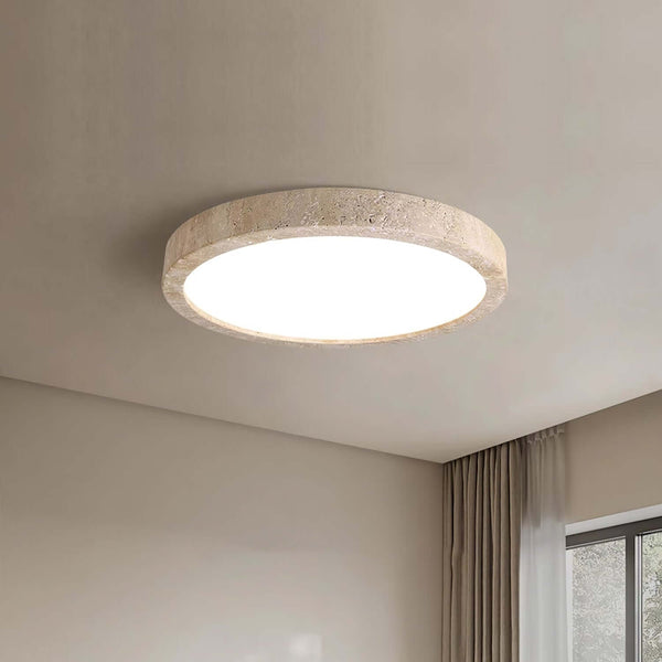 Horizon Round Ceiling Light – Yellow Travertine Elegance & Warm Glow | Alsolight