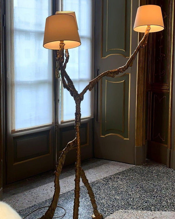 Ines Floor Lamp – Unique Handcrafted Design with Fabrics & Brass | Alsolight