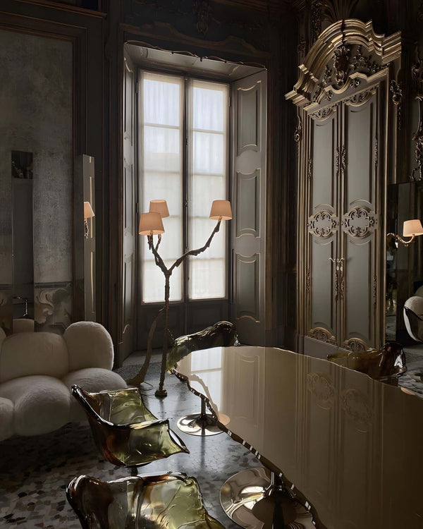 Ines Floor Lamp – Unique Handcrafted Design with Fabrics & Brass | Alsolight