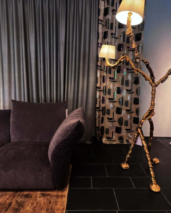 Ines Floor Lamp – Unique Handcrafted Design with Fabrics & Brass | Alsolight