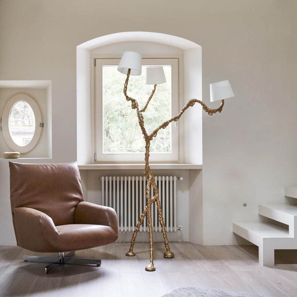 Ines Floor Lamp – Unique Handcrafted Design with Fabrics & Brass | Alsolight