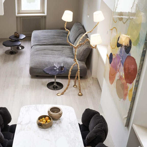 Ines Floor Lamp – Unique Handcrafted Design with Fabrics & Brass | Alsolight