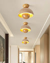 Inverted Ceiling Lamp – Travertine & Wood, Medieval Simplicity Light | Alsolight