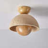 Inverted Ceiling Lamp – Travertine & Wood, Medieval Simplicity Light | Alsolight