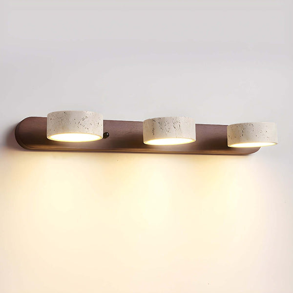 Jaylene Wall Sconce – Elegant Travertine & Wood Dual Light | Alsolight