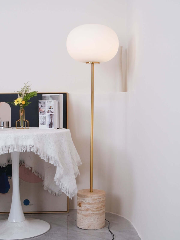 Jwda Floor Lamp – Yellow Travertine & Marble with Artistic Design | Alsolight
