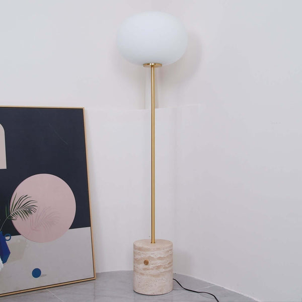 Jwda Floor Lamp – Yellow Travertine & Marble with Artistic Design | Alsolight