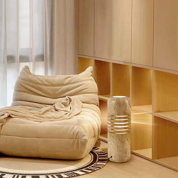 Kota Floor Lamp – Elegant Yellow Travertine Design for Modern Spaces | Alsolight
