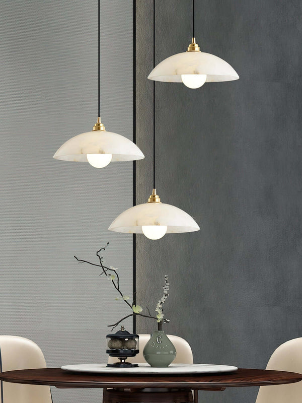 Kubah Alabaster Pendant Lamp – Elegant Art Deco Dome Light | Alsolight